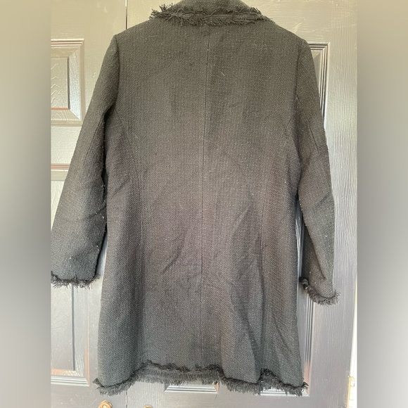 Boston Proper Tweed Black Long Jacket size M - Picture 7 of 12
